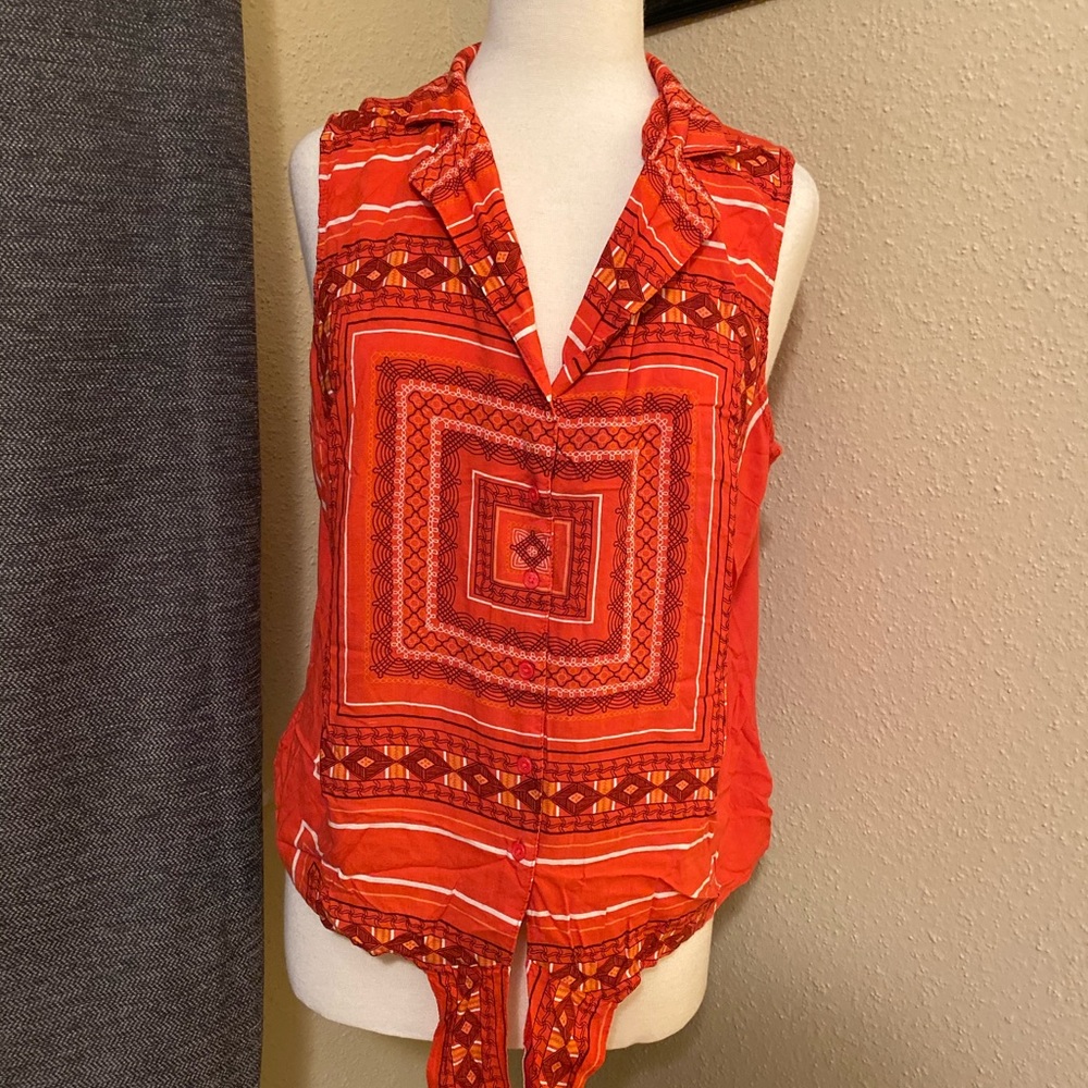 Women’s Apt. 9 Orange Button Down Tank Top XL